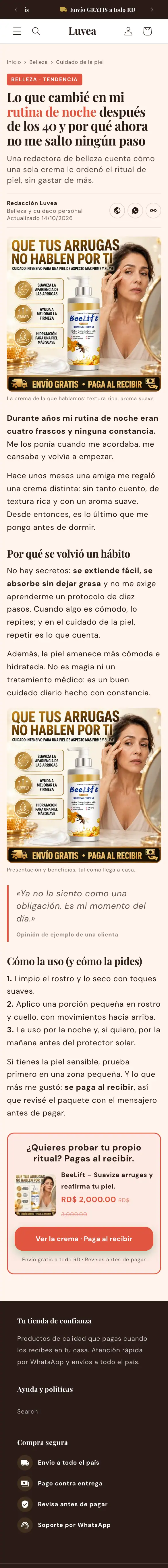 Pre-lander Advertorial de Luvea